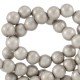 Opaque glass beads 4mm Paloma grey metallic